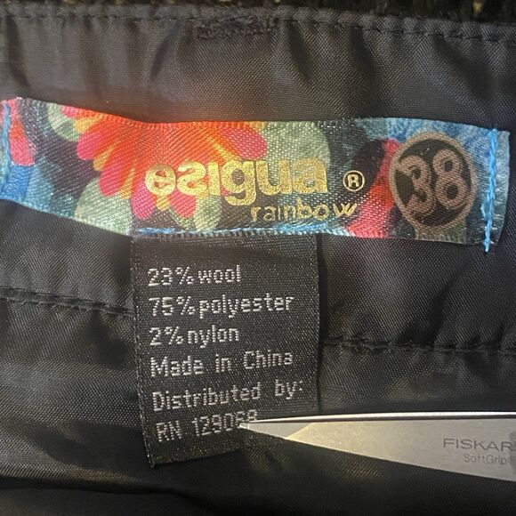 Desigual Wool Blend Mixed Fabric Patchwork Mini Skirt Gray Black 38 Side Zip - Picture 3 of 11